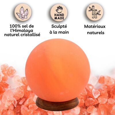 Moon Lamp in Himalayan Salt Crystal 1.9 Kg - Natural Material - Gift and Decoration Idea