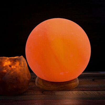 Lampada Lunare in Cristallo di Sale dell'Himalaya 1,9 Kg - Materiale Naturale - Idea Regalo e Decorazione