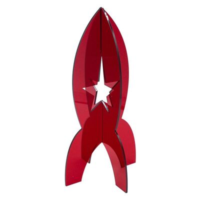 Figura decorativa del razzo rosso