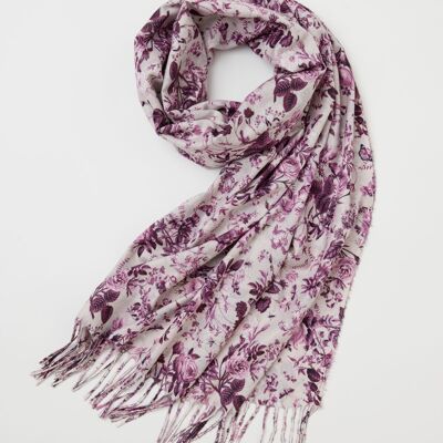 Rambling Rose Heavyweight Scarf Burgundy