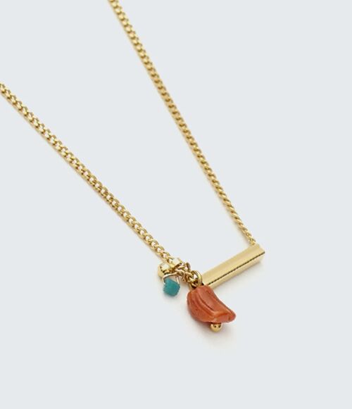 Collier corail et turquoise MIRAMAR