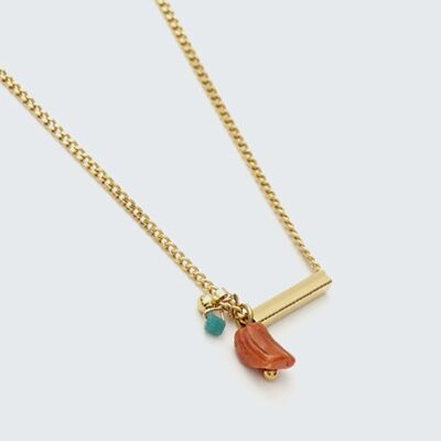 Collier corail et turquoise MIRAMAR