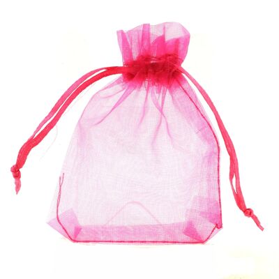 Bolsas de regalo de organza. 100 bolsas de organza de color fucsia para joyería, regalos. Bolsas de organza.