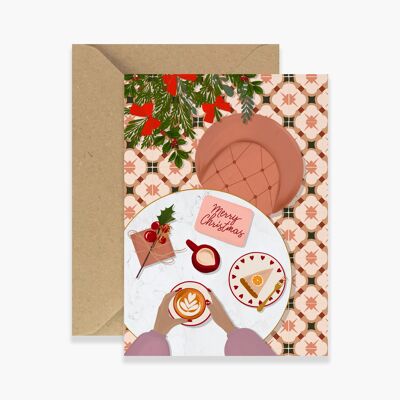 Christmas Coffee Shop Greeting Card