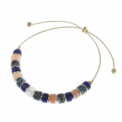 Bracelet Lariat avec perles de verre multicolores