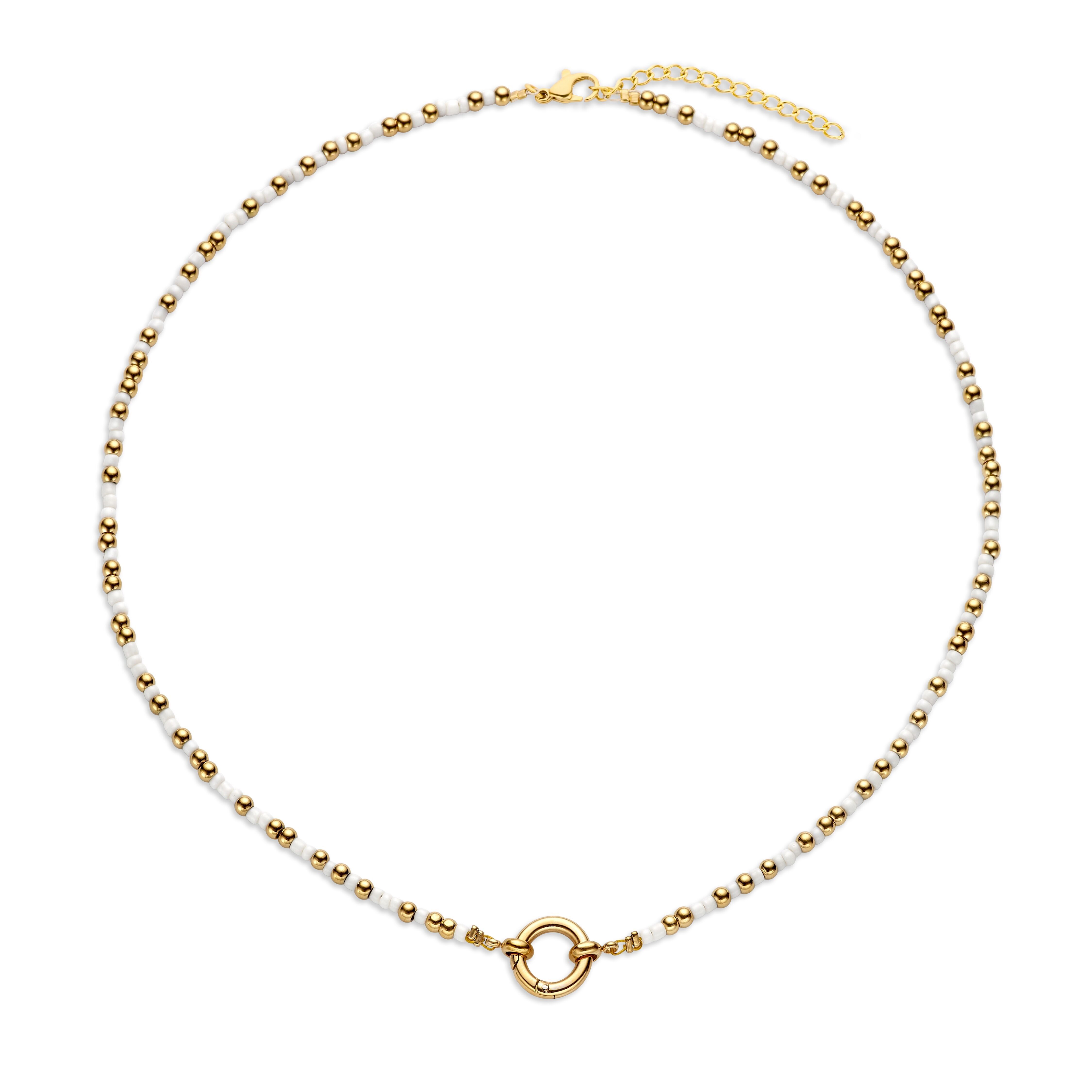 Collana Di Perline Con Elemento Rotondo