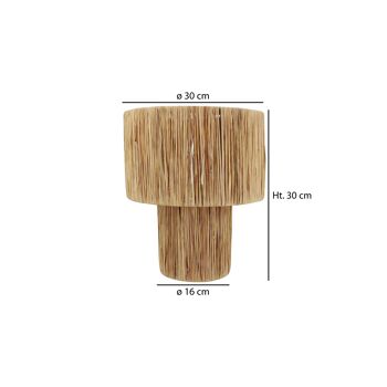 LAMPE A POSER EN RAPHIA NATUREL FAIT A LA MAIN D30XHT35CM EL NIDO 4