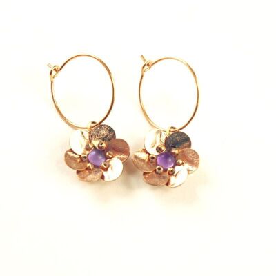 Rieuse Anemone earrings - Amethyst