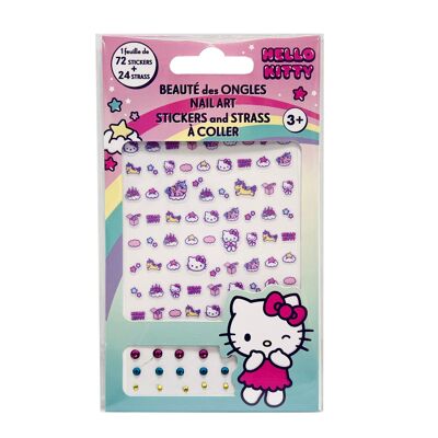Hello Kitty, Nail Art, adesivi per unghie e strass
