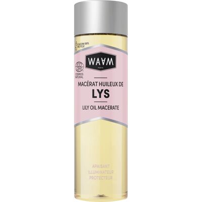 WAAM Cosmetics – Macérat huileux de Lys – 100% pure et naturelle – Première pression à froid – Huile illuminatrice, protectrice et apaisante – Soin anti-tâche et unifiant pour Visage, Corps et cheveux – 75ml