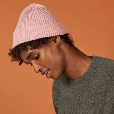 Berretti e cappelli con pompon in lana d'agnello BEANIE - rosa scuro