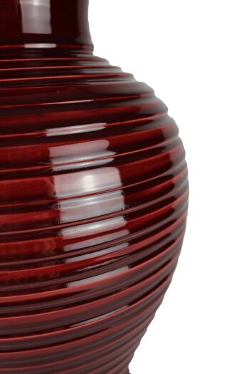 Vase en céramique rouge avec motif anneaux 36 cm 3