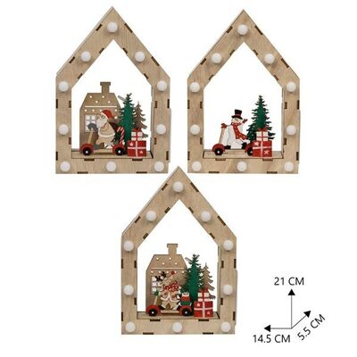 67.Decoracion De Madera Del Navidad 14.5*5.5*21Cm 6/Caja