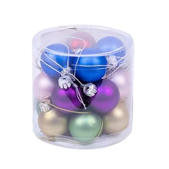 Ensemble de 18 boules de cristal 3 cm, multicolores