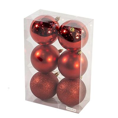 Set mixto 6 Bolas navidad 8CM 7 colores