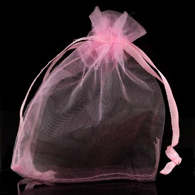 Bolsas de regalo de organza. 100 bolsas de organza rosa para joyería, regalos. Bolsas de organza.
