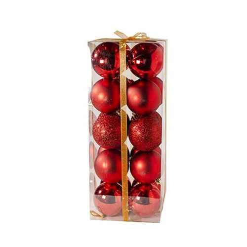 Set Mixto 20 Pcs Bola Navidad 7 Cm (5 Colores)