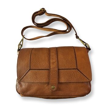 SAC CUIR WASHED PAOLA CAMEL 1