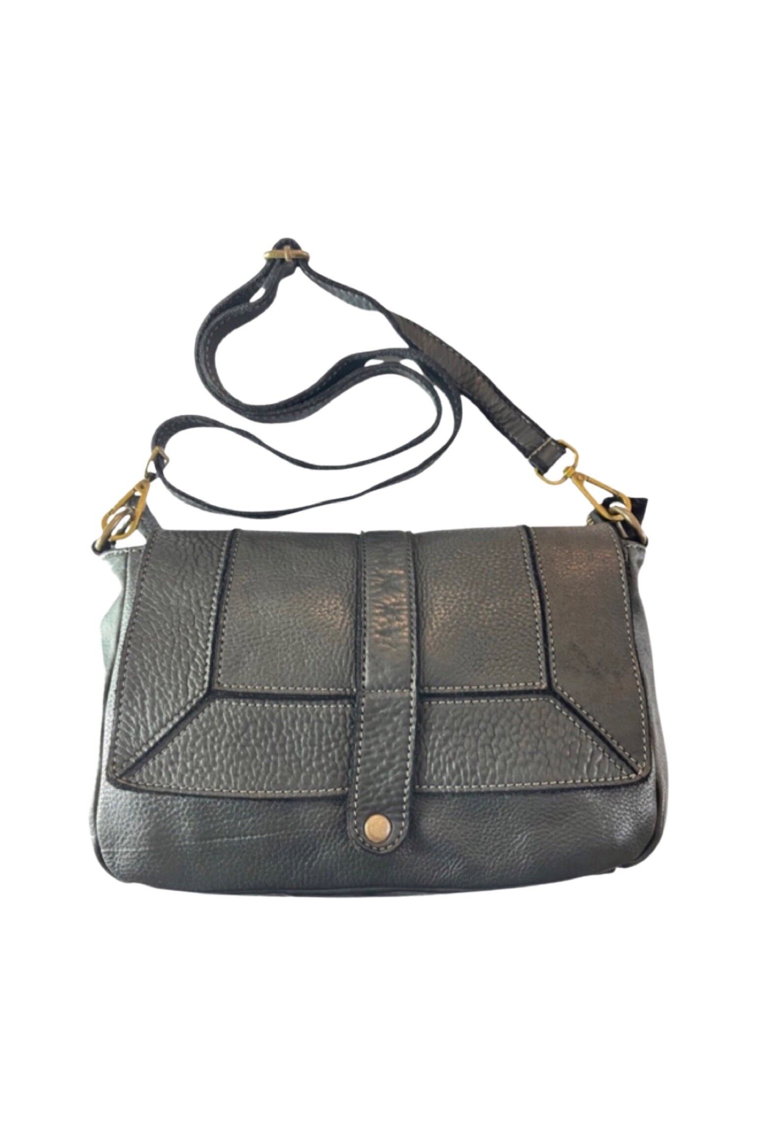 BORSA PAOLA IN PELLE LAVATA NERA