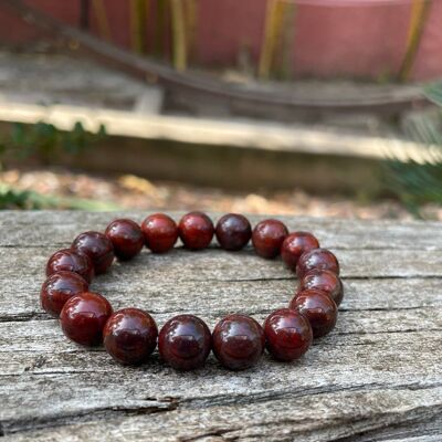 Lithotherapy elastic bracelet in Red Jasper 10mm