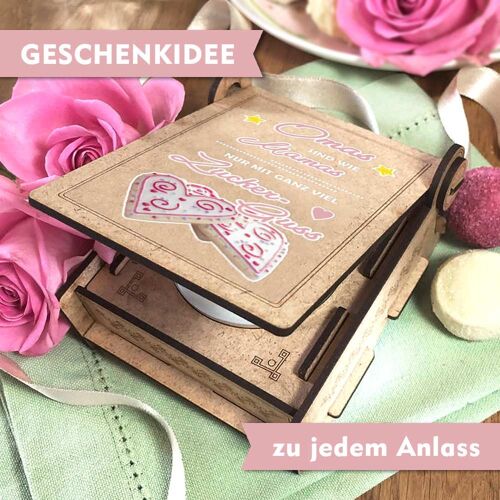 Candle IN THE BOX "Oma von Enkelin" – 250 Stück (oder Motiv-Mix)