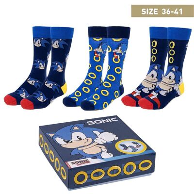 LOT DE CHAUSSETTES SONIC 3 PIÈCES - 2900001945