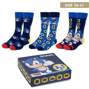 LOT DE CHAUSSETTES SONIC 3 PIÈCES - 2900001945 1