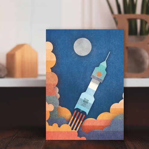 Postkarte - To the moon and back