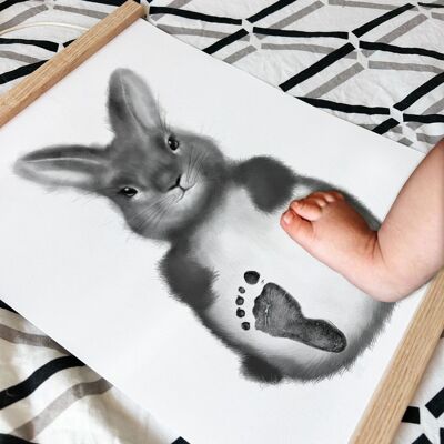 Póster “Mis Pies Pequeños” para personalizar (Modelo Conejo)