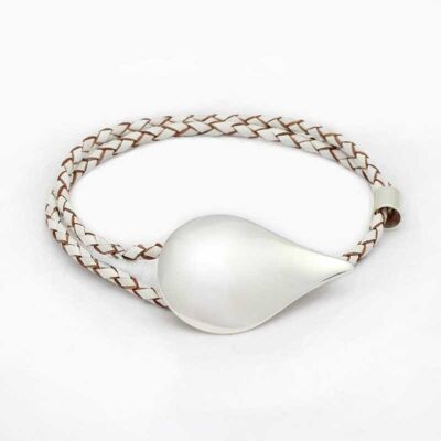 Larme de Freya - Bracelet en argent et cuir