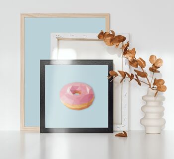 Donut Low Poly Art Conception géométrique Imprimer 2