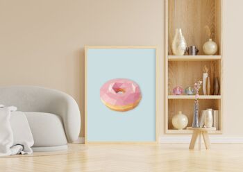 Donut Low Poly Art Conception géométrique Imprimer 4