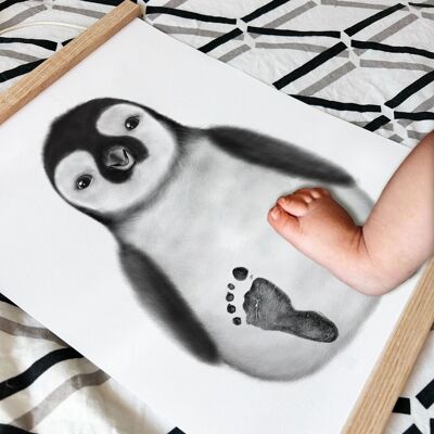 Póster “Mis Pies Pequeños” para personalizar (Modelo Pingüino)