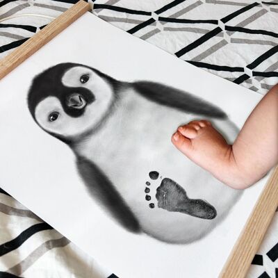 Affiche "Mes Petits Petons" à personnaliser (Modèle Pingouin)
