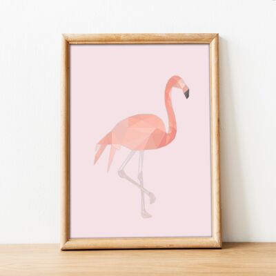 Stampa di design geometrico Flamingo Low Poly Art