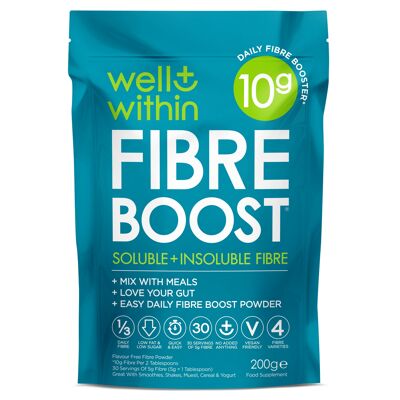 Supplément de Poudre Prébiotique Fibre Boost 10g : Votre Booster Quotidien Facile de 10g de Fibres Solubles & Insolubles