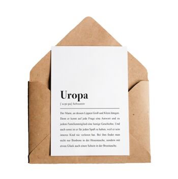 Définition Uropa : carte de voeux avec enveloppe 6