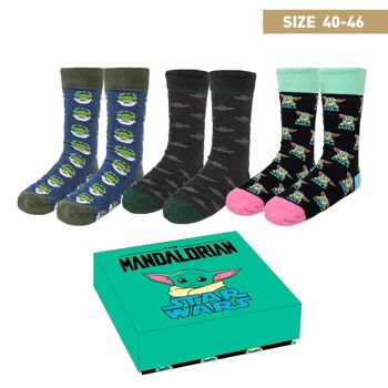 LOT DE CHAUSSETTES 3 PIECES LE MANDALORIEN L'ENFANT - 2200006893