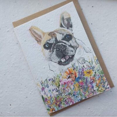 Dog - eco and vegan friendly plantable flower seed cards- bee cards - wildflower cards - grow me, don't throw me! plantable seed paper