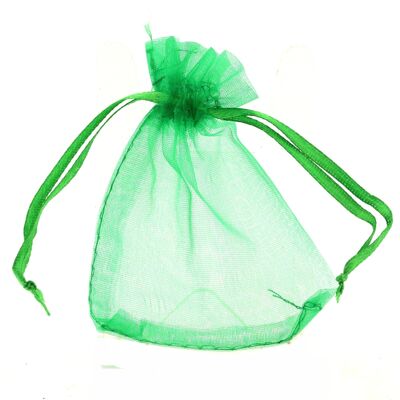 Sacs-cadeaux Organza. 100 PCS Sachets couleur Vert Emeraude en Organza pour Bijoux, Cadeaux. Pochettes Organza.