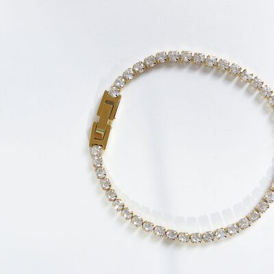 White zircon rhinestone bracelet