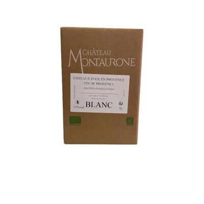 BIB Château Montaurone White Wine AOP Coteaux d'Aix en Provence ORGANIC - 5 L