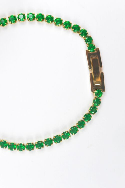 Bracelet zirconium vert