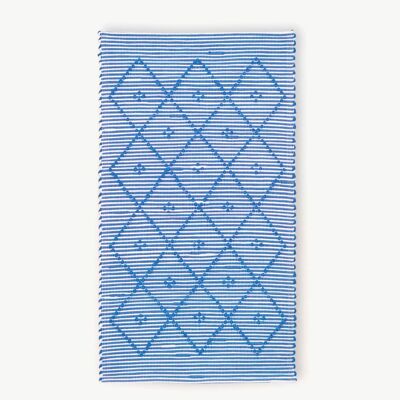 Electric blue and white striped rug CA5001AZ