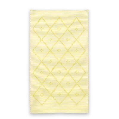 Gelb-weiß gestreifter Teppich CA30002