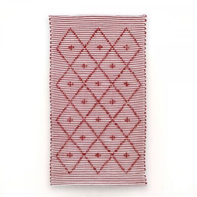 Red and White Striped Rug CA30003