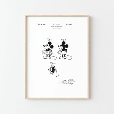 Póster patentado de Mickey Mouse: un clásico renovado para tu decoración