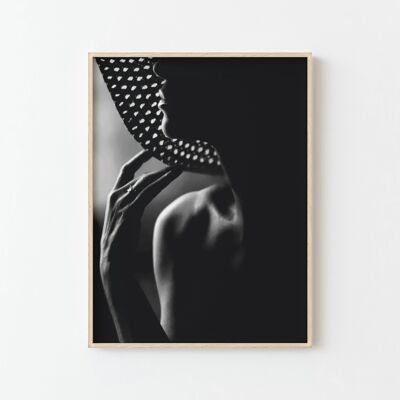 Poster personalizzato 'Laura-Desaever' in bianco e nero