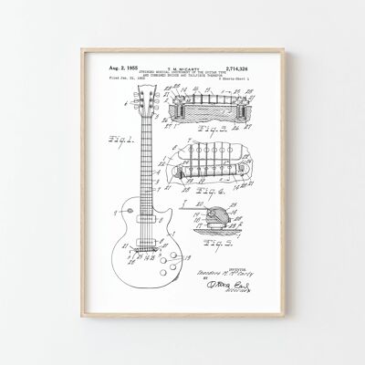 Poster di disegno di brevetto per chitarra elettrica I