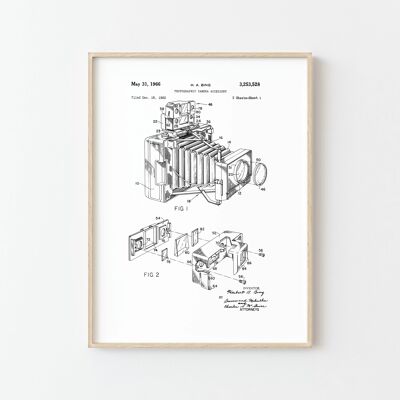 Dekoratives Poster Patentzeichnung - Fotokamera I